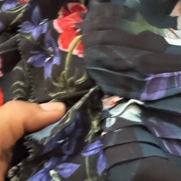 FRENCH CONNECTION Celia Floral Maxi Dress in Blue and Black size 4 - Picture 8 of 12